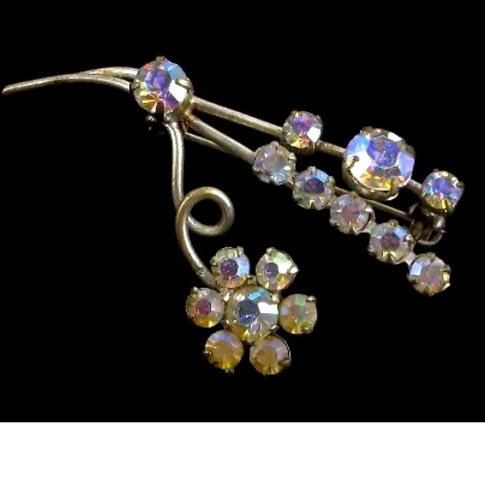 Vintage 1950s Austria Crystal‎ Rhinestone Brooch